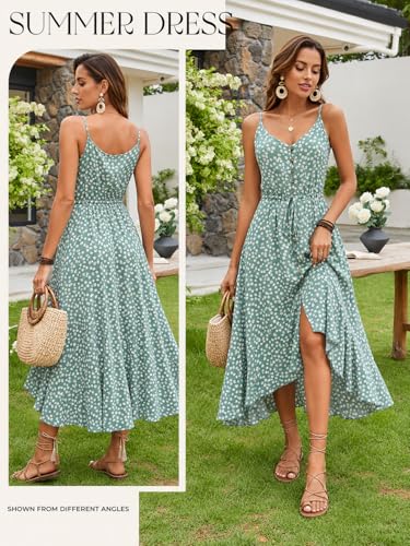 Image of BROVAVE Women's 2026 Summer Casual Boho Sundress Spaghetti Strap Midi Dress