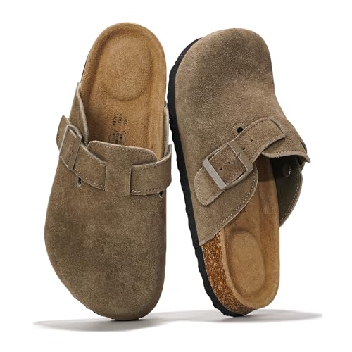 Image of Project Cloud 100% Genuine Leather Footbed Clogs for Women - Memory Foam Arch Support Slippers for Women - Trendy Slip-ons Women's Mules & Clogs Sandals