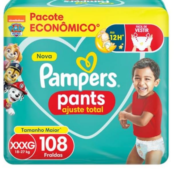 Fralda Pampers Pants Ajuste Total Tamanho XXXG 108 Unidades