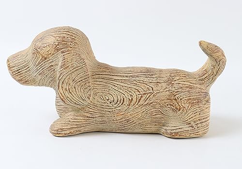 Hymmah Dog Statue Home Decor Rustic Home Decorations for Living Room Boho Sculpture Resin Animal Collectible Figurines for Indoor Decor