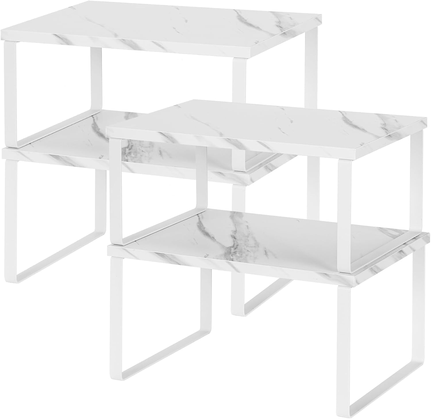 NEX Kitchen Counter Shelf, Stackable Shelf Organizers Expandable Countertop