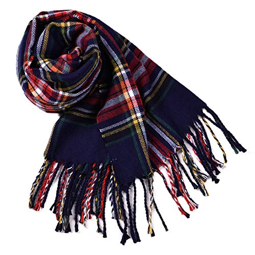 DoMii Kids Girls Boys Fashion Tassels Plaid Tartan Scarf Warm Soft Long Neck Wrap in Winter