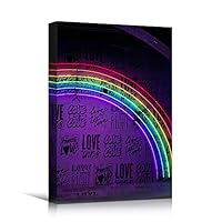 Canvas Wall Art Light Quotes Bedroom Industrial Inspirational Modern Art Multicolor Neon Photography Quotes Urban - 12x18 inches