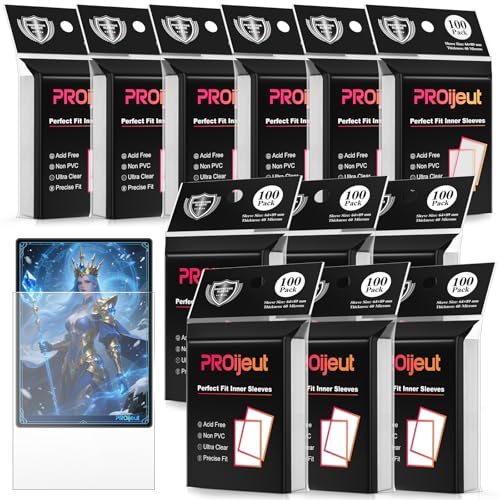 1200 Pack Card Sleeves Clear, Perfect Fit Inner Sleeves Ideal for Double-sleeving, Trading Card Sleeve Compatible with MTG, PKM, TCG and Gaming Cards (60 Microns)