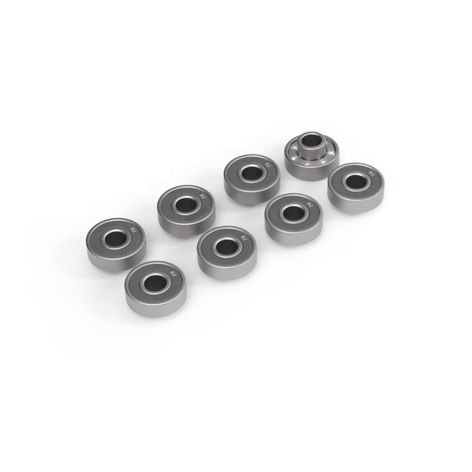SUOFEILAIMU 8pcs Professional Black Ceramic Bearings for Longboard Land Surfboard Roller Skating Integral Skateboards Bearing(Gray Integral Bearing)