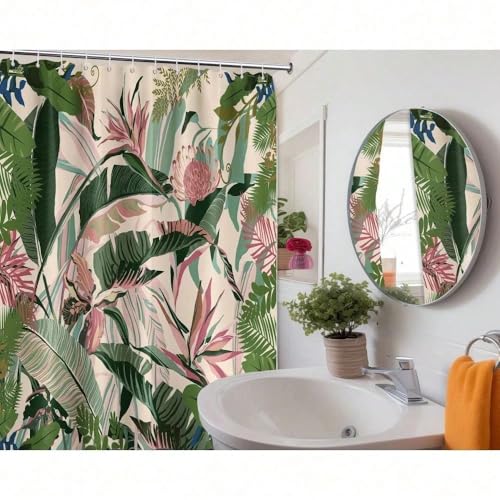 Rideau de douche tropical de qualité supérieure style hawaïen