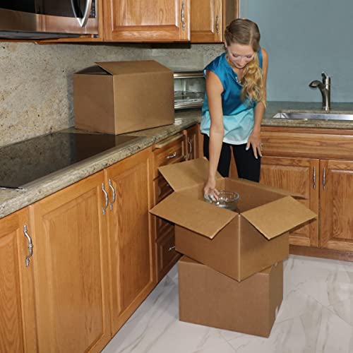 Image of Medium Moving Boxes 18x14x12 inch (10 Pack) | Easy to Assemble, Durable Construction, Used for Moving, Storage, Packing, and Shipping