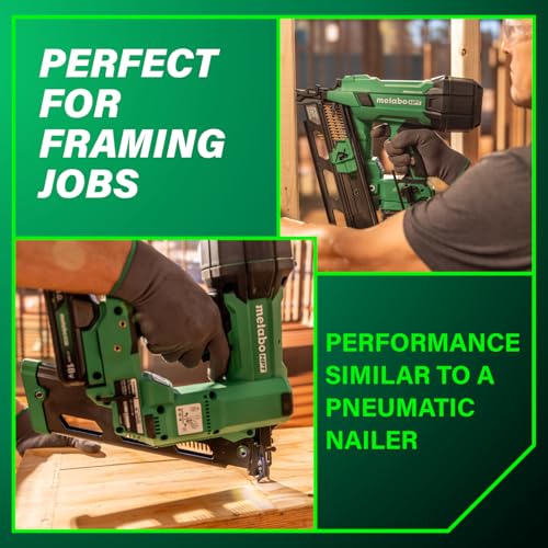 Image of Metabo HPT 18V MultiVolt Cordless 21 Framing Nailer Kit, 3-1 /2 inch Plastic Strip Framing Cordless Nailer, Power Tool with 4.0Ah Lithium Ion Battery, Drives 2 inch to 3-1 /2 inch Nails, NR1890DRA