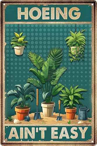 WSUPBPR Letreros de metal divertidos para jardín, decoración exterior, regalo para jardineros, jardinería, valla fácil, accesorios al aire libre, 12 x 8 pulgadas
