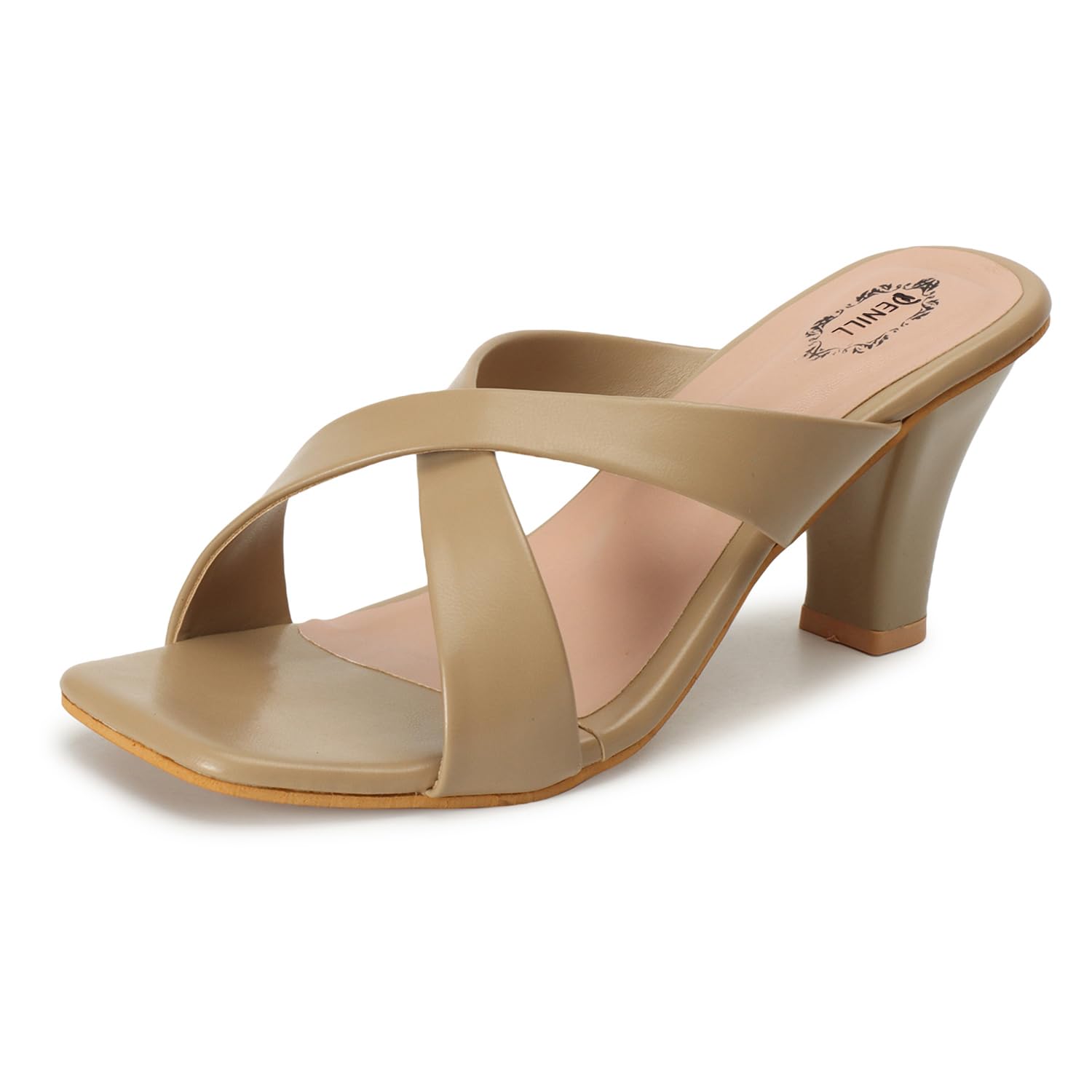 Denill Women Cross Strap Cone Heels (Beige) UK- 6 (B09QHYNSTJ) Amazon Price History, Amazon Price Tracker