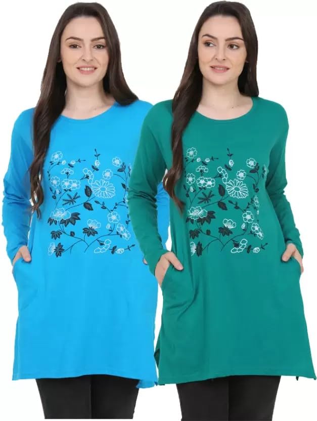 DDASPRATION Women Cotton Printed Pocket Long T-Shirt Combo - Review, Price and Buying Guide