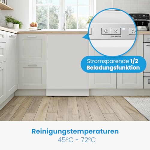 Bomann® Geschirrspüler 45 cm vollintegrierbar | Spülmaschine 45 cm für 10 Maßgedecke | Geschirrspüler 45cm mit 5 Programmen und 2 Sprühebenen | Programm-Startvorwahl: 1-24 h | GSPE 7420 VI