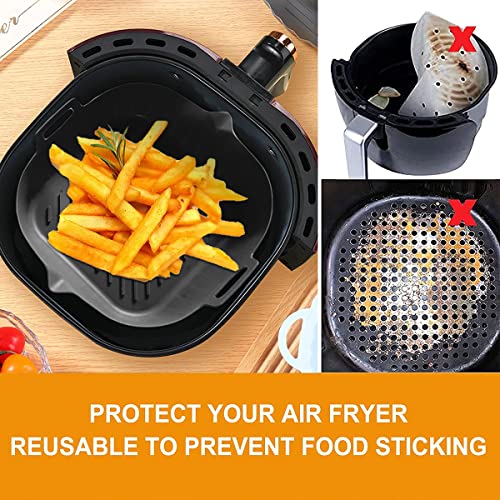 image for Mbnvtxh 2Pcs Air Fryer Silicone Pot with Handle 17.5cm Air Fryer Liner