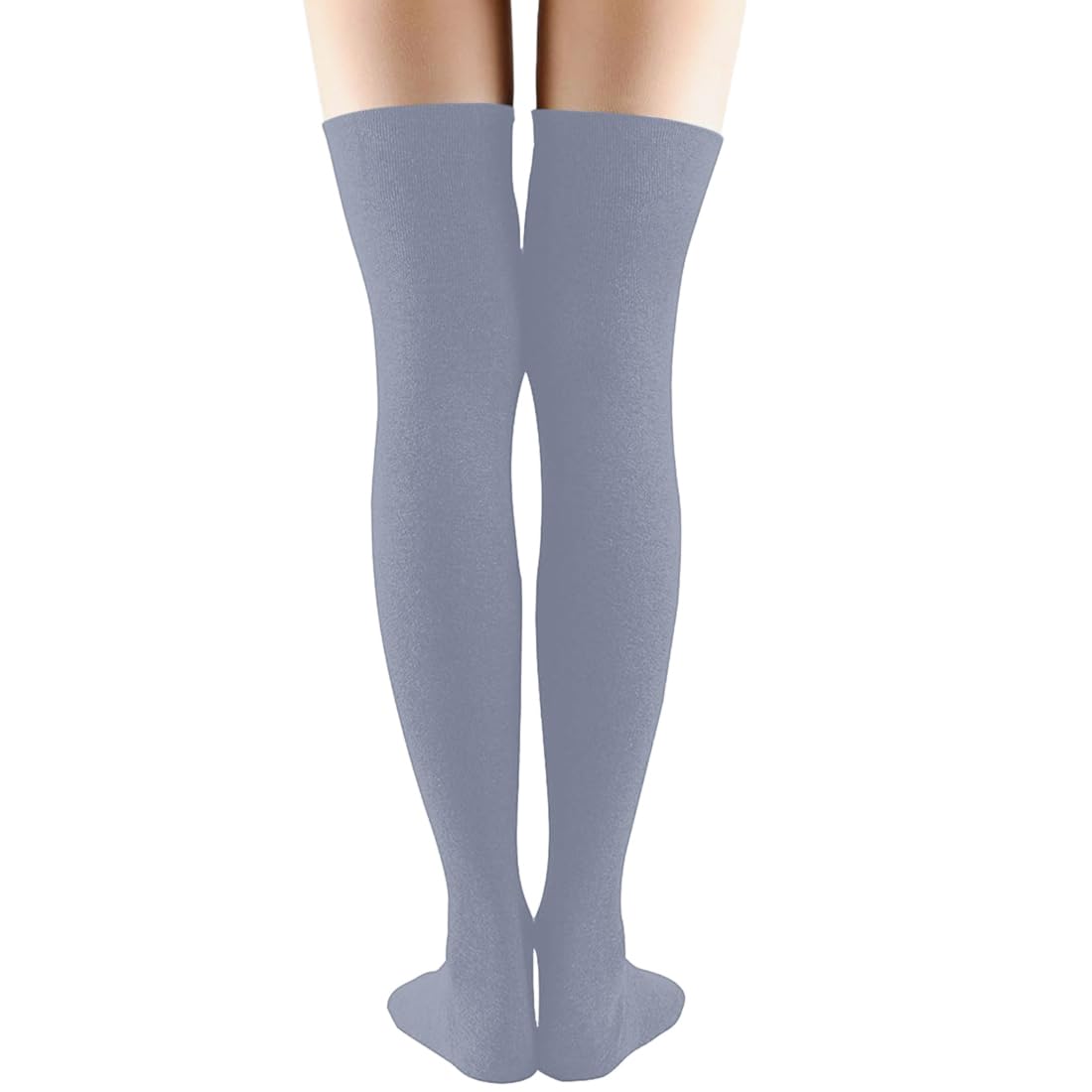 MUKHAKSH (Pack of 12 Pairs = 24 Stockings Girls Cotton Lycra Grey Stocking Thigh High Grey Socks - Image 2 thumbnail