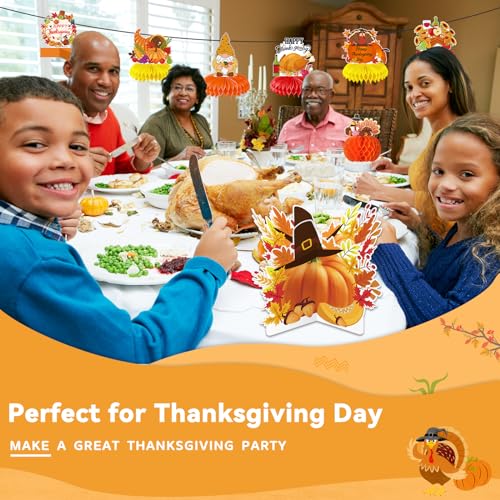 Centre de table dinde 3D pliable pour Thanksgiving : volume automnal stable