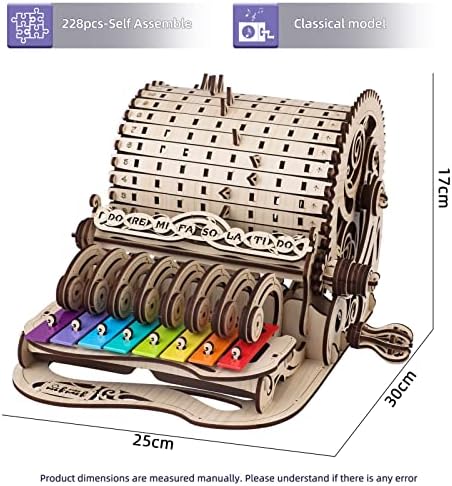 3D Wooden Model Kits Assembly Piano Mechanical Music Model Wooden Puzzle for Teens and Adults