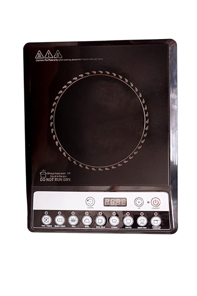 Bhumi Cosmo 1600 Watt Induction Cooktop Touch Control (Black) with Crystal Glass Plate