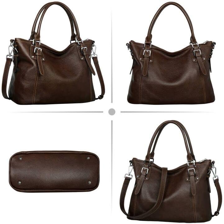 HESHE Genuine Leather Purses and Handbags for Women Tote Shoulder Bag Satchel Purse Top Handle Bags Hobo Crossbody Purse - Image 4
