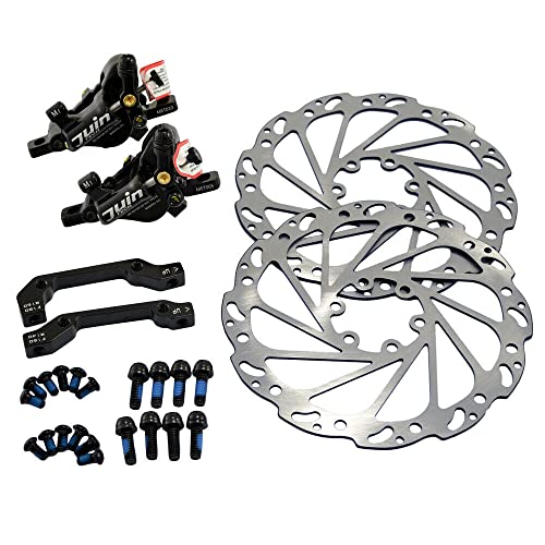JUIN TECH M1 Hydraulic MTB E-Bike Disc Brake Set 160mm with Rotor, Front and Rear, Black, JT1948