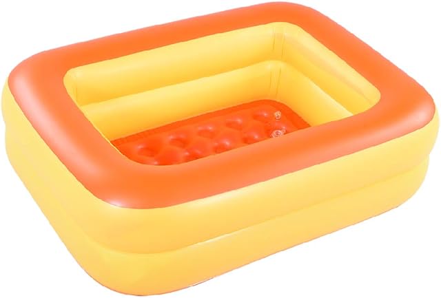 Amazon Brand - Umi Inflatable paddling pool ,Kiddie Pool, 115cm Swimming Pool Summer Water Fun Bathtub with Inflatable Soft Floor (Orange)