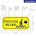 Pedestrian Walkway Right Sign, 6x12 Inches, Rust Free .040 Aluminum, Fade Resistant, Made in USA