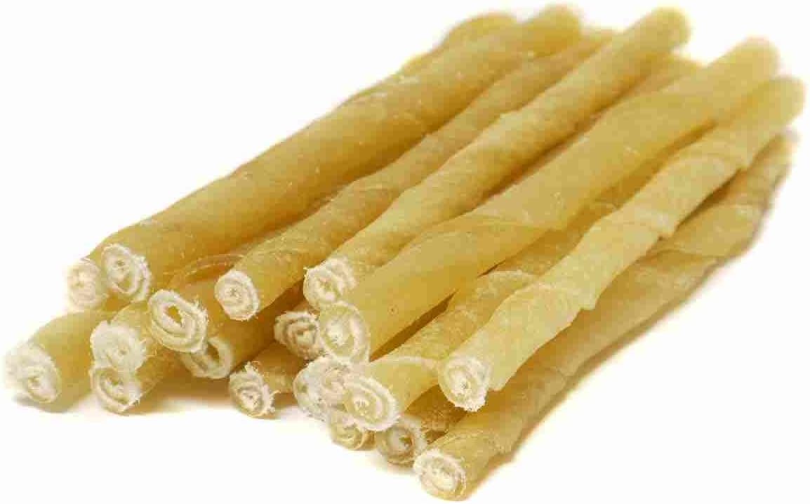 Rawhide Twist Sticks/Chews for Dogs - 125 x 7-8mm (5") - 100 Pack