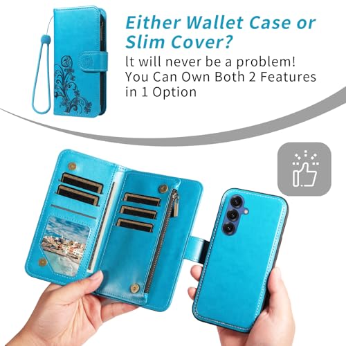 Coque aimantée Samsung S25 5G Asuwish en similicuir fleuri de haute qualité