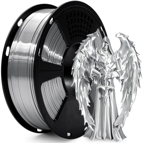 GIANTARM PLA Silk Filament 1.75 mm 3D Drucker Filament PLA 1 kg Spule Durchmessertoleranz bei +/-0.03 mm Silk PLA Silber