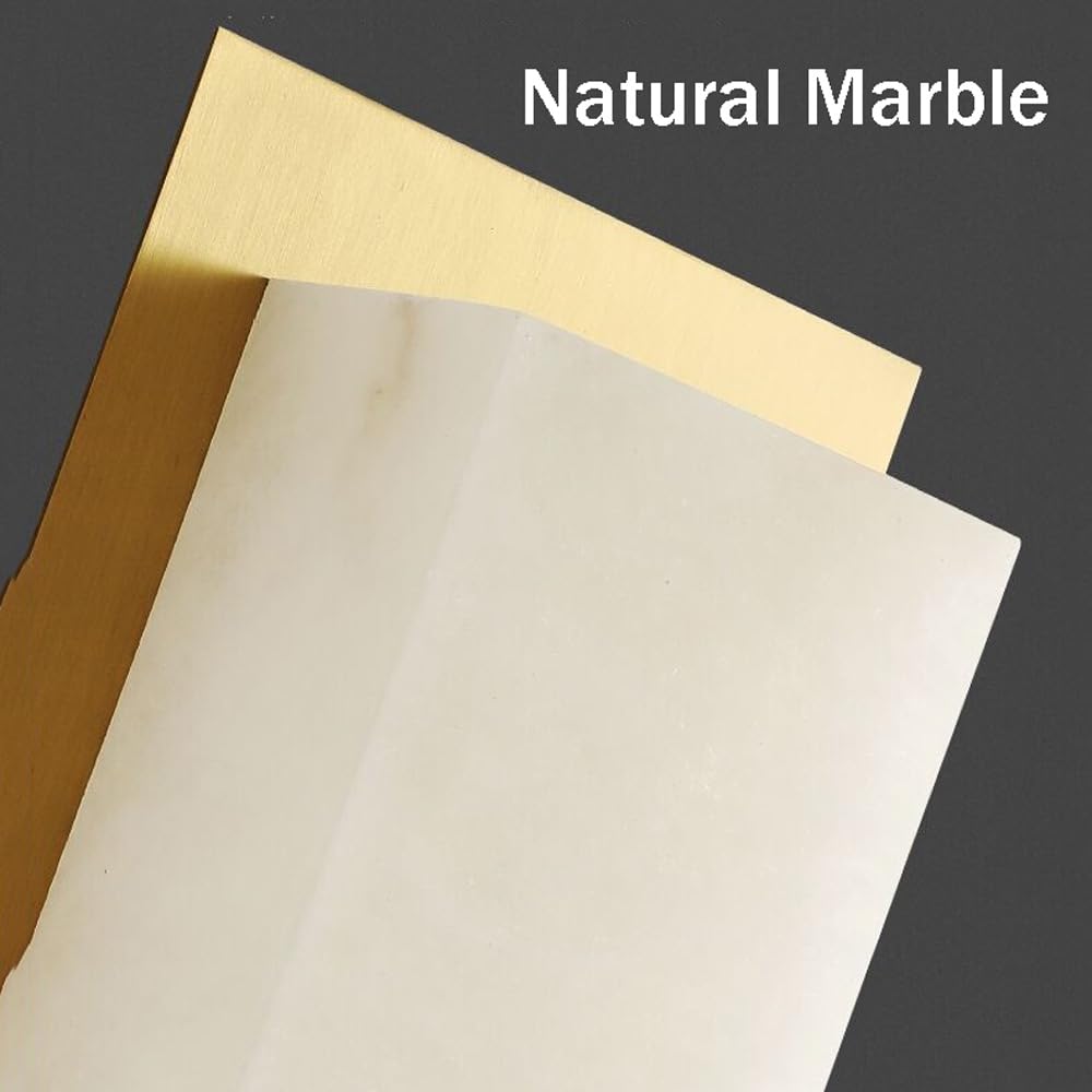 Applique Lineari LED per Interni Luci da Bagno Luci da Parete in Ottone E Marmo Lampade da Parete A Striscia Lunga in Pietra Naturale per Corridoio Camera da Letto E Soggiorno