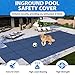 iCOVER Inground Pool Safety Cover, Fits 16x32ft Rectangular Pools with 4x8ft Center End Step, Winter Pool Covers for Inground Pools, Safety Pool Covers, Triple Stitched High Strength, Blue