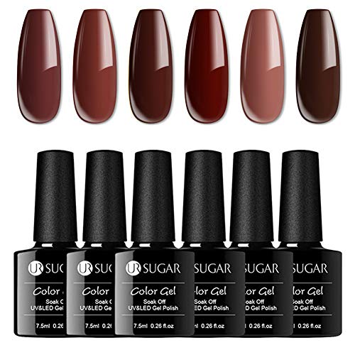 UR SUGAR Caramel Color Gel Nail Polish Set Winter Autumn Trendy Brown Coffee Series Color Gel Soak Off UV LED Home Manicure Set 6 Colors UR SUGAR Caramel Color Gel Nail Polish Set Winter Autumn Trendy Brown Coffee Series Color Gel Soak Off UV LED Home Manicure Set 6 Colors