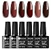 UR SUGAR 7.5ml Caramel Color Gel Nail Polish Set, Brown Nude Series Coat Boots Color Suitable for Fall Winter Seasons Soak Off UV LED Manicure Gel Nail Starter Kit