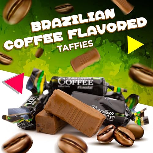 Brazilian Coffee Flavored Taffy Candy (1 Pound Bag - Approx. 90 Count)
