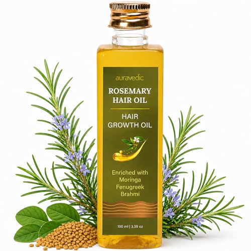 Auravedic Rosemary Oil for Hair Growth | Stronger Fuller Hair | 3.38 Fl Oz