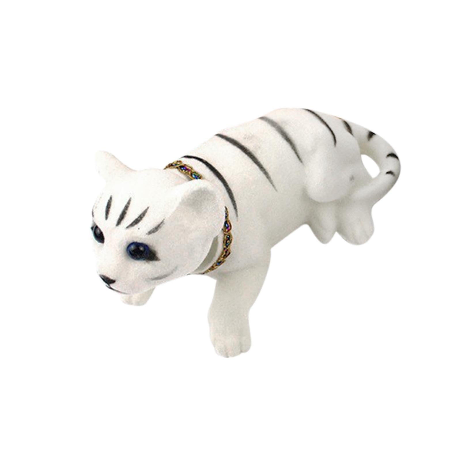 Baoblaze Car Decoration Nodding Cat Ornament Creative Decorative Animal Cute Nodding Head Kitty Interior Accessories for Desk Vehicle Tabletop Office, White
