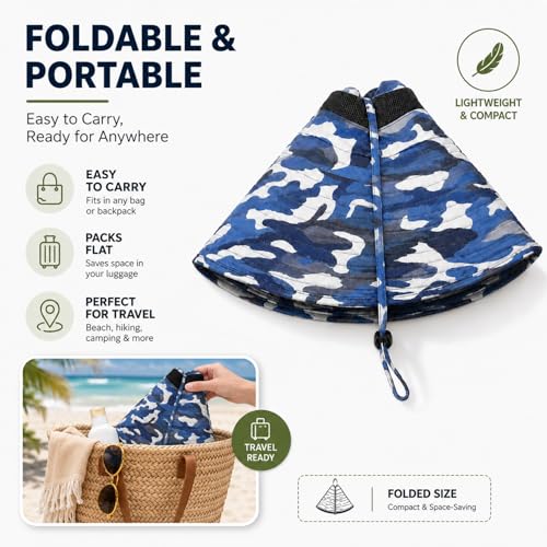 Image of HUAMULAN Wide Brim Sun Hats Men and Women Bucket Safari Fishing Hat for Hiking Garden Lawn Work Camping Outdoor