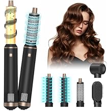 Blow Dryer Brush 5 in 1, Negative Ion Hot Air Brush, Detachable Air Curling & Straightening Styler, Hair Styling Tools for Drying, Curling, Volumizing Straightening for All Hair Types
