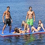 Kieperi 9 FT 3-Layer XPE Lily Pad Floating Mat, Double-Sided Use Floating Water Mat, Floating Mat for Lake, Pool, River, Sea (Red&Blue, 9 x 6)