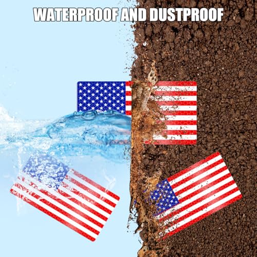Image of Zpana American Flag Car Reflective Magnet Decals, 4PCS Magnetic USA Sticker for Auto Bumper Windows, Patriotic Vehicle Exterior Decoration, Universal for SUVs Sedans Trucks
