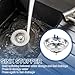 uxcell 2 Pcs Kitchen Sink Drain Strainer, Stainless Steel Kitchen Sink Strainer Basket, Rubber Stopper Bottom Fits Standard Drains, Silver