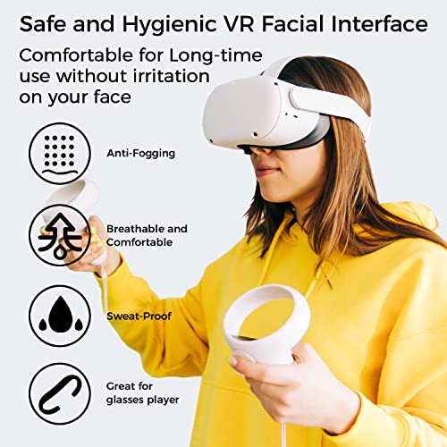 Vr Facial Interface Bracket Face Cover - Sonicgrace Face Cushion Pad For Oculus Quest 2 With Comfortable Sweat-Proof Leather Foam Face Pad Replacement, Lens Cover, Nose Pad, Thumb Stick Caps #TOP5