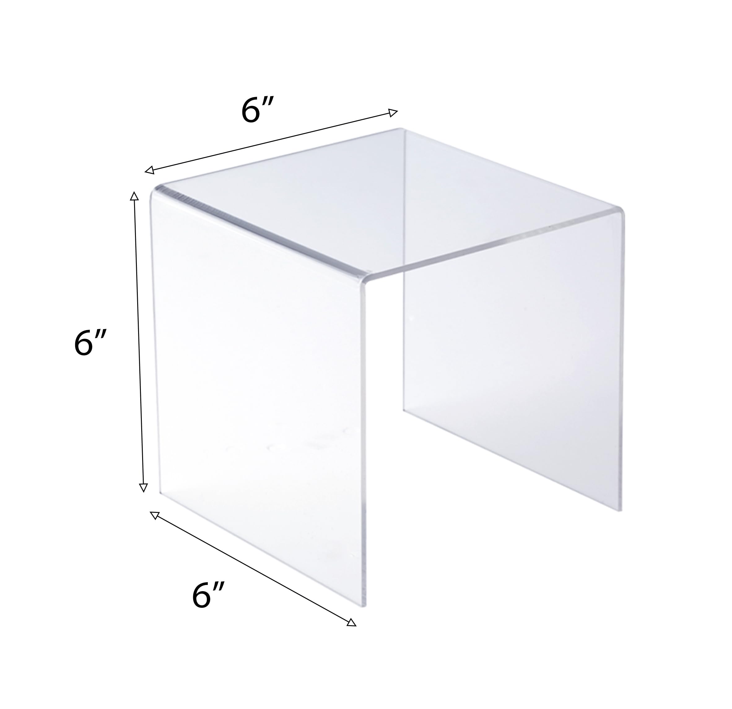 CLAY TONIC Claytonic 8-PC Durable Clear Acrylic Display Risers for Funko POP figures,Retail Display, Display Riser Shelf Showcase Fixtures for Jewelry (6x6x6 In)
