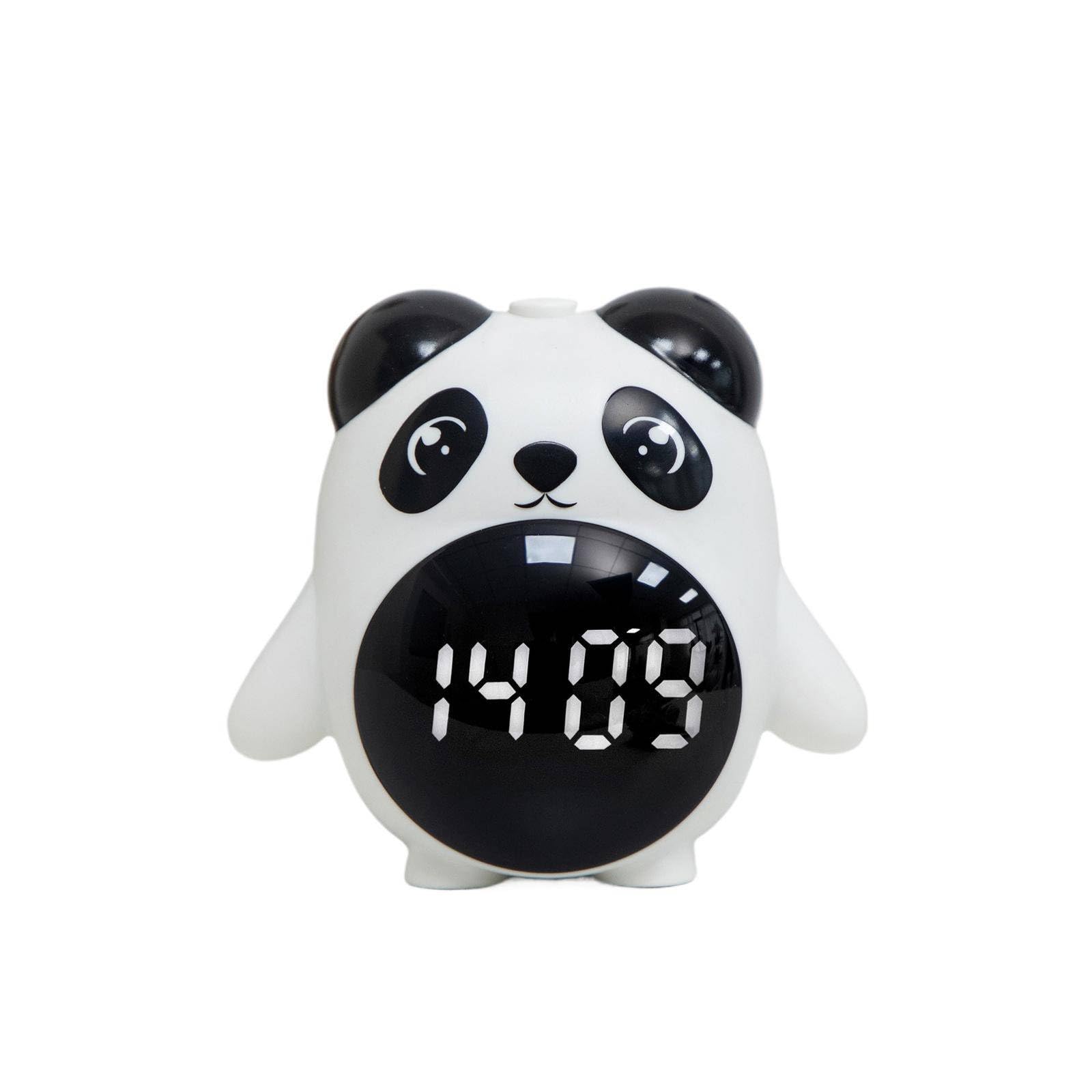 Meeting Love LED Panda Digital Alarm Clock Temperature Monitoring Clock Voice-Activated Alarm Clock Adjustable Night Mode Black White