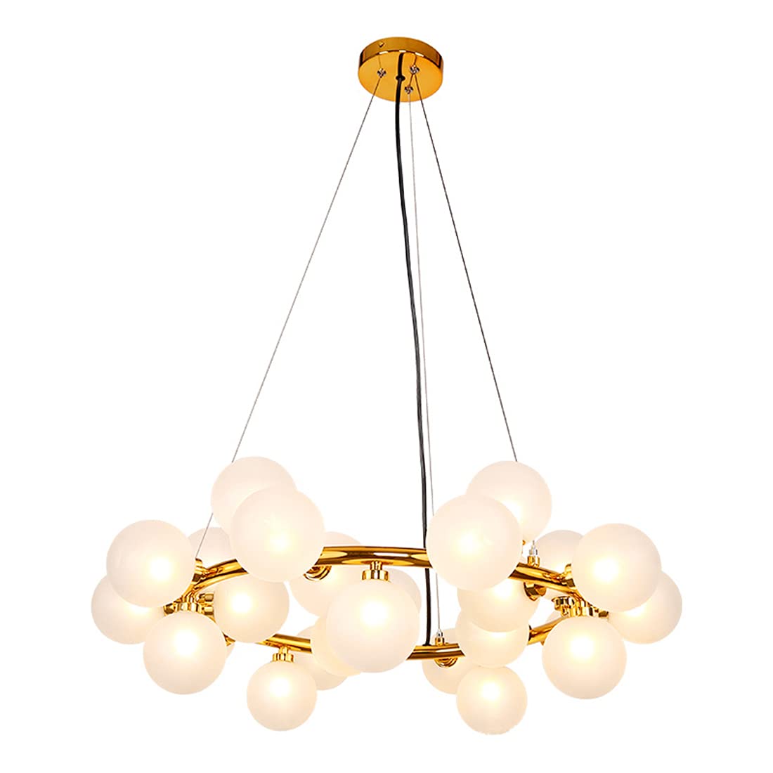 FZQSXAZU 25-ht Globe Sputnik Chandelier Gold Wagon Wheel Chandeliers Pendant hts Magic Bean Molecular Ceiling Hanging hting, Modern for Living Dining Room Farmhouse (Gold, 25-ht)