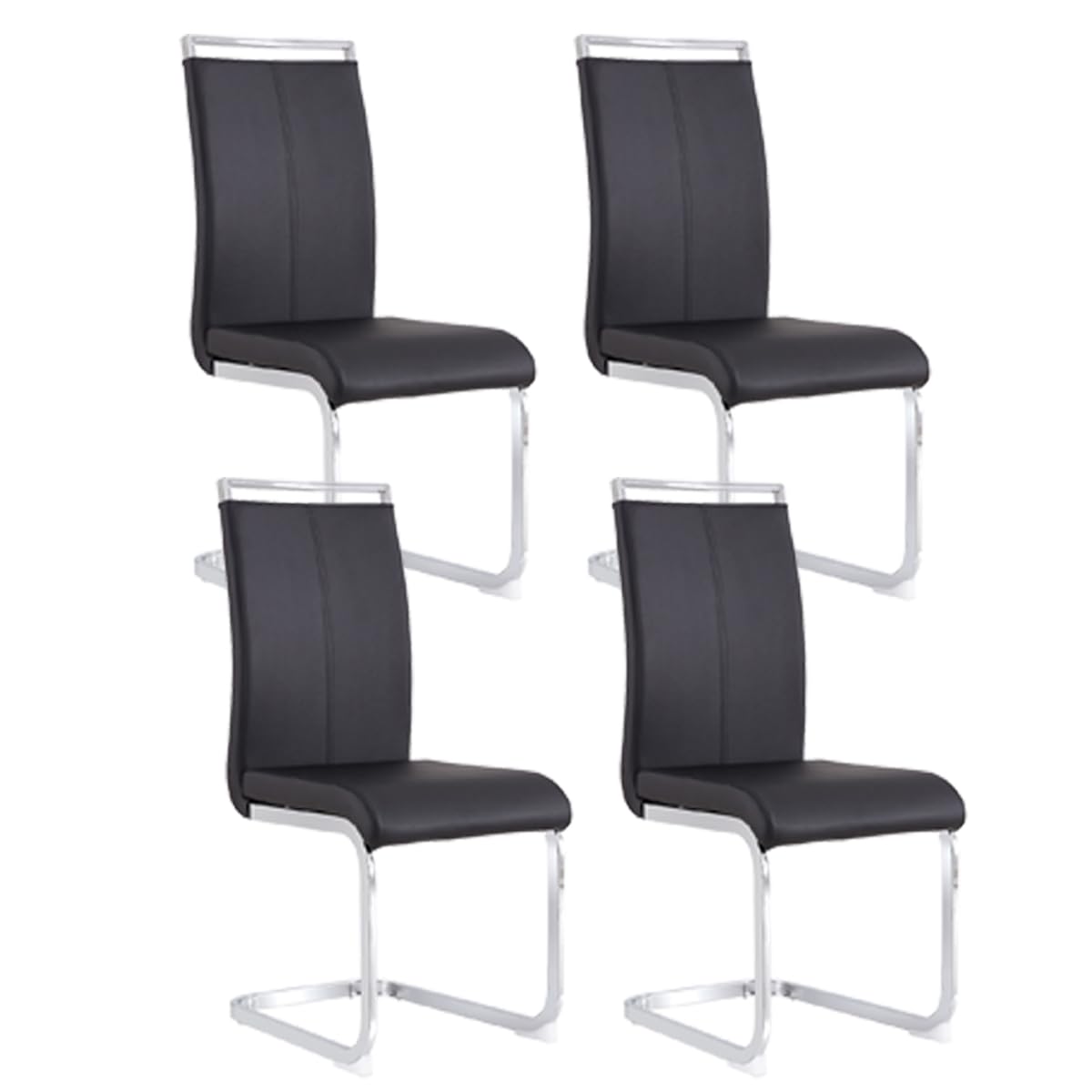 YiaFurio Upholstered Dining Chairs Set of 4, Modern Dining Room Chairs, Kitchen Chairs with Faux Leather Padded Seat High Back for Dining Room,Kitchen