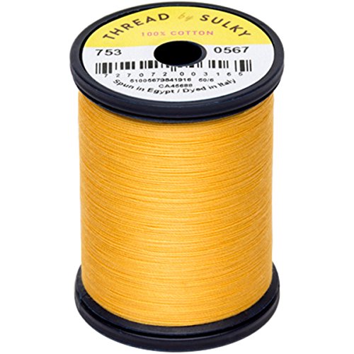 Hilo Sulky Cotton & Steel, Dorado Mariposa, 50Wt, 660 yardas