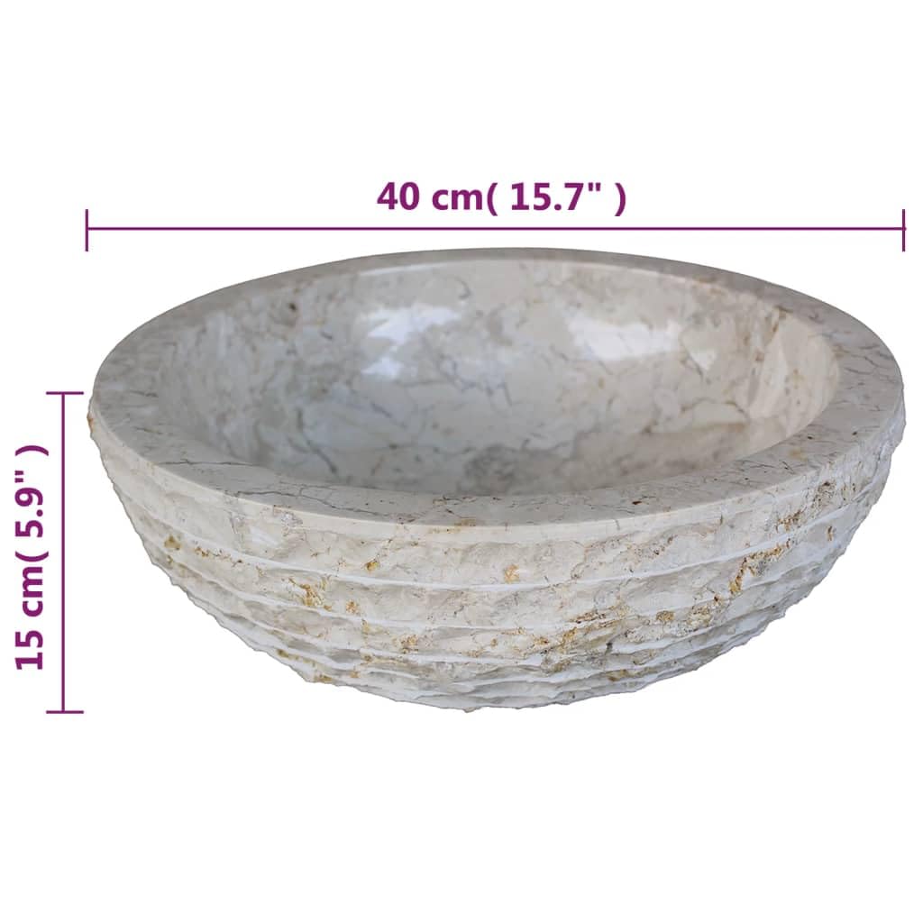 Genérico Lavabo de mármol 40 cm Color Crema,Bricolaje,Fontanería,Piezas para fontanería,Lavabos y fregaderos,Lavabos-242673