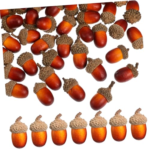 Holibanna 100 Piezas De Bellotas Pequeñas Simuladas para Decoración De Mesa De Otoño Adornos De Bellotas Bellotas para Ardillas Material para Hacer Coronas Decoraciones Otoñales