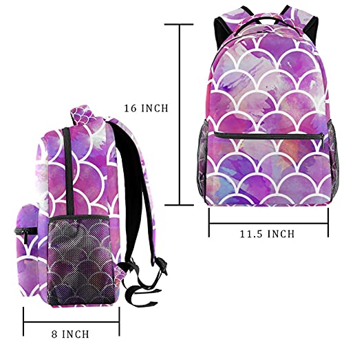 Sac à dos collège queue de sirène avec grand compartiment school bookbag