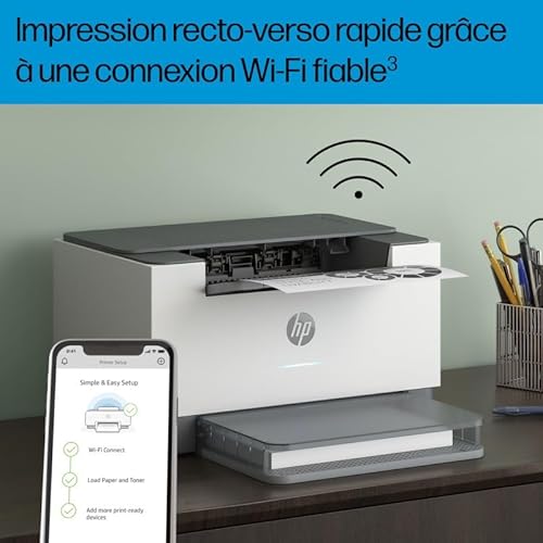 HP Laserjet M209dw, 6GW62F, Imprimante monofonction A4, Impression Recto Verso Automatique en Noir et Blanc, 29 ppm, USB, Wi-FI, Ethernet, Smart, sans fax, sans ADF, écran LCD à icônes, Grise